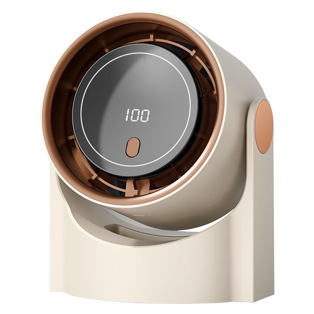 Small Desk Fan 100 Speeds Digital Display Turbo Table Fan with Rechargeable Battery Wall-Mouted Design for Bedroom Office Travel