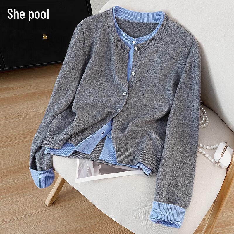 

Women s Spliced Color-Block Knit Top M