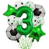 1 rinkinys helio folijos globos futbolo balionai gimtadienio vakarėlio dekoracijos vaikams berniukui 32 colių žalio numerio kamuoliuko futbolo sporto reikmenys 