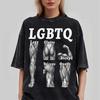 LGBTQ Legs Glutes Biceps Triceps Quads Oversized T Shirt 100 Cotton Vintage Washed Tshirt for Men Women Streetwear J173