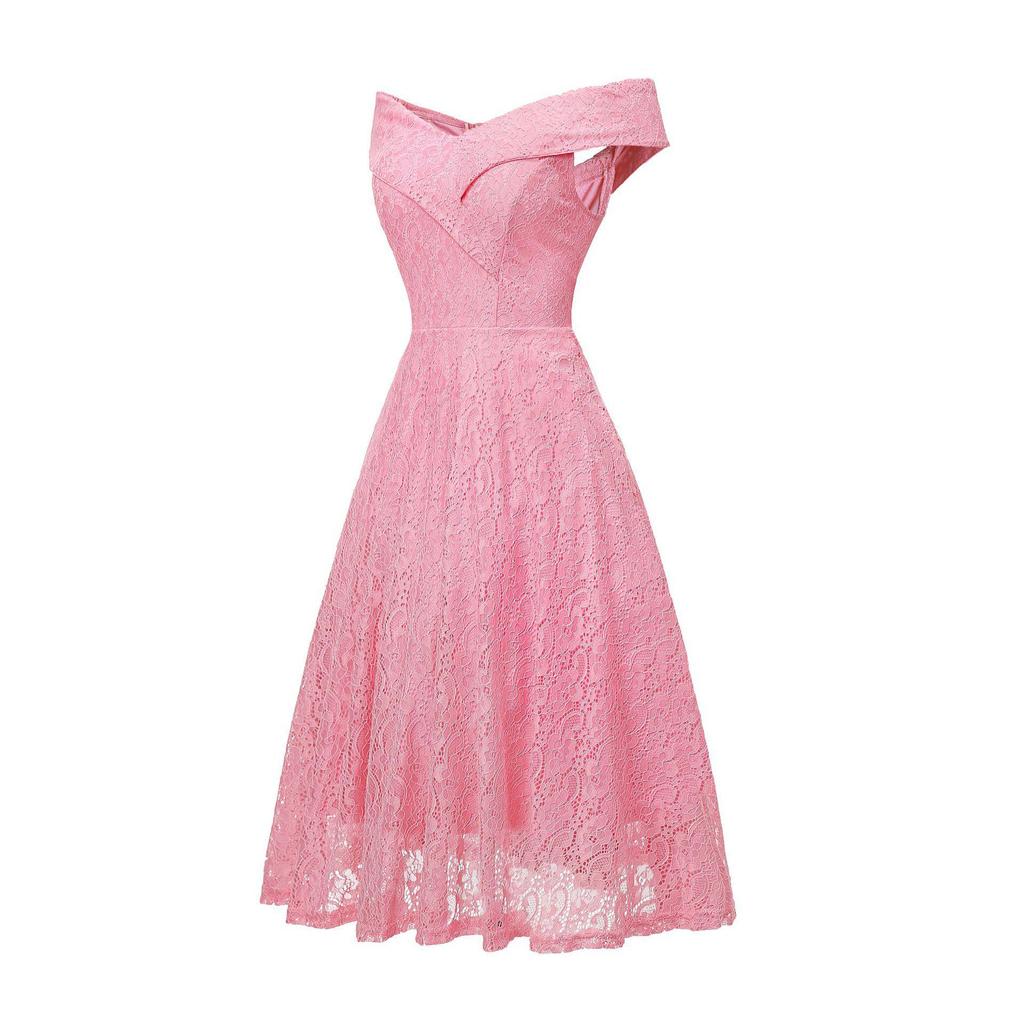 Summer One-Shoulder Lace Dress for Women