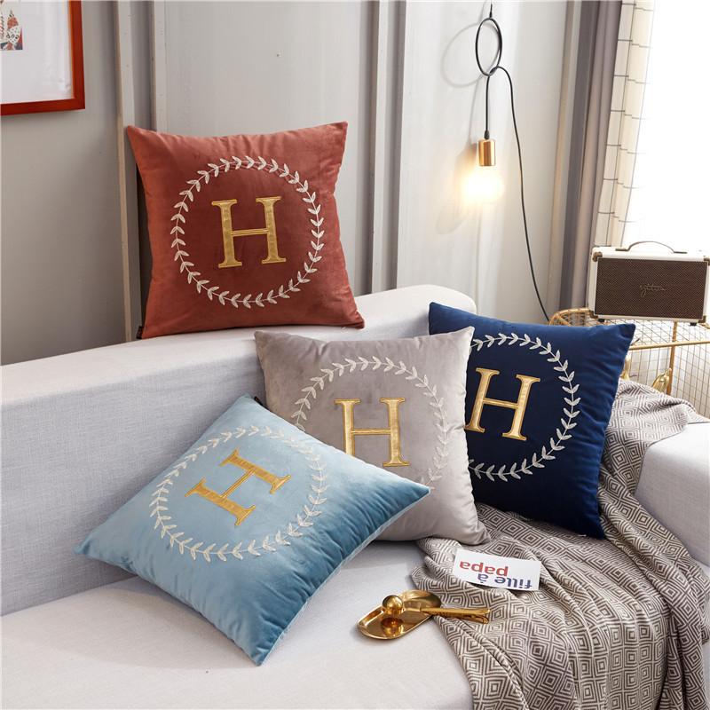 Nordic Style Modern Simple Model Room Hotel Sofa Pillow Living Room High-end Light Luxury Cushion Large Pillow Case