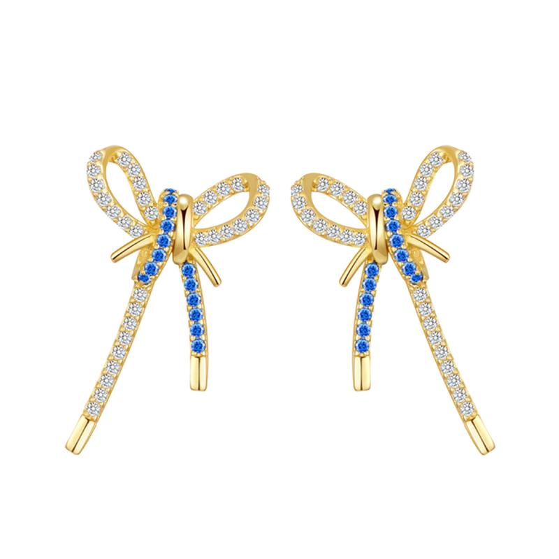 Barbie [Smart Bow] The fugitive princess has a sweet temperament, a girl’s heart is sweet and romantic #lucky 925 silver earrings for women BBE716004 серебряный