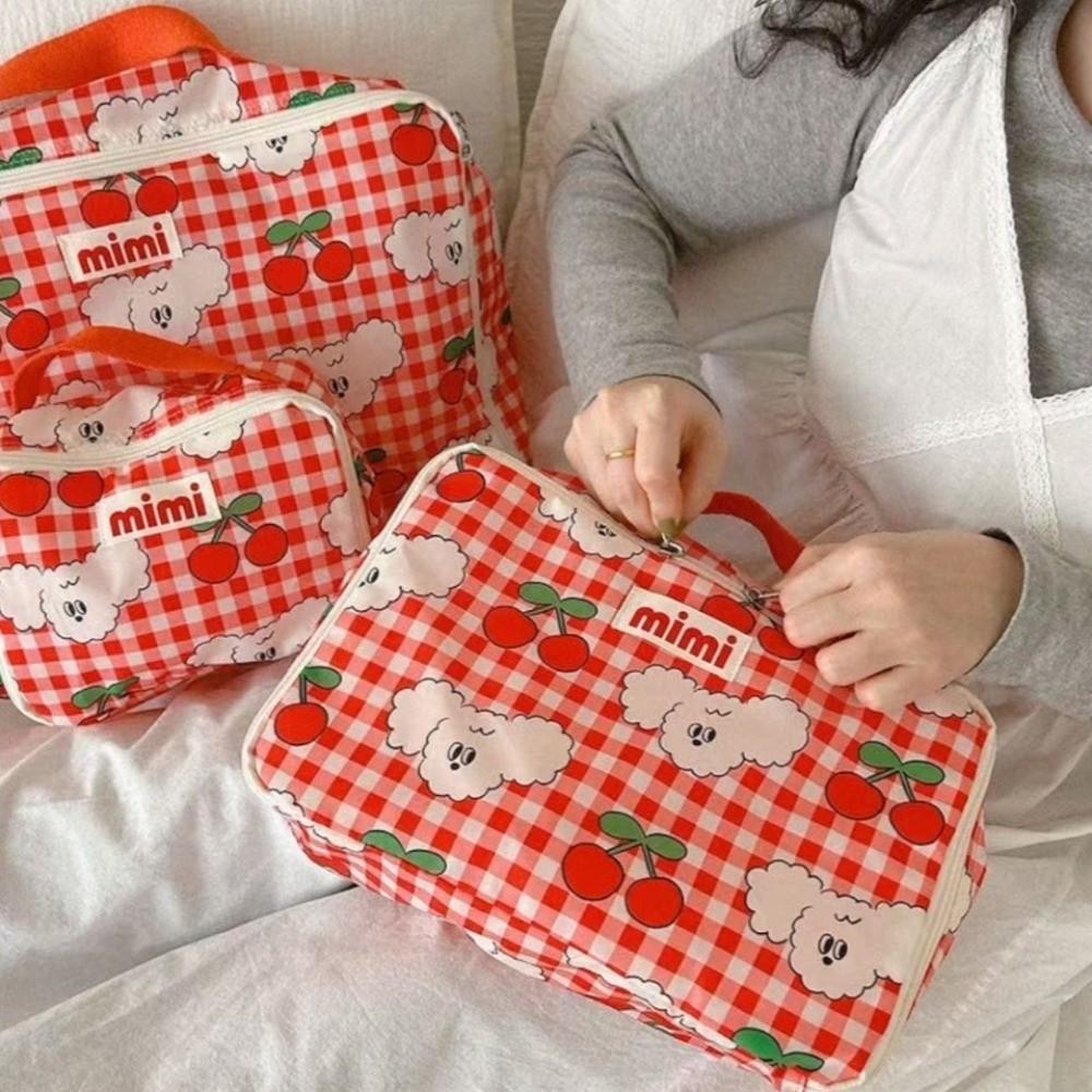 Portable Storage Bag with Zipper Handheld Bag Korean Tote Bag  Storage Organizer