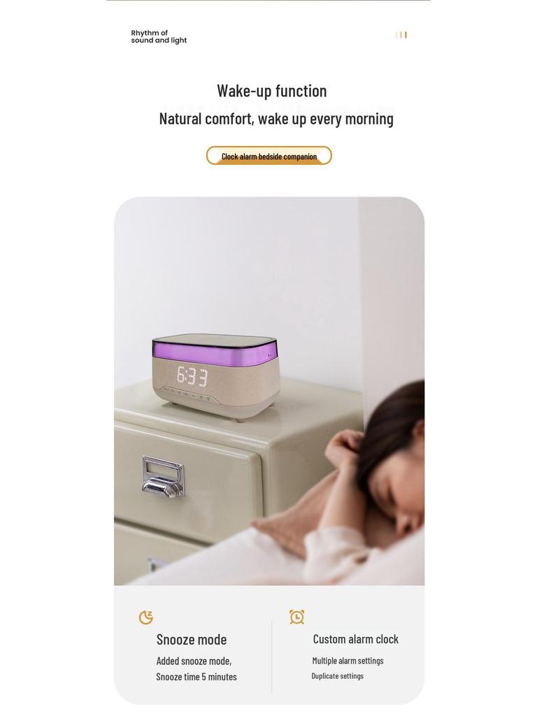 Multi-functional Wireless Charger & Bluetooth Speaker with Digital Clock