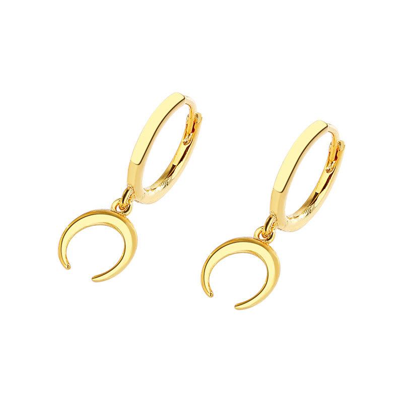 Minimalistische Sichelmond-Creolen für Damen Eleganter Leichter Luxus Einfache Zierliche Ohrmanschette Schmuck