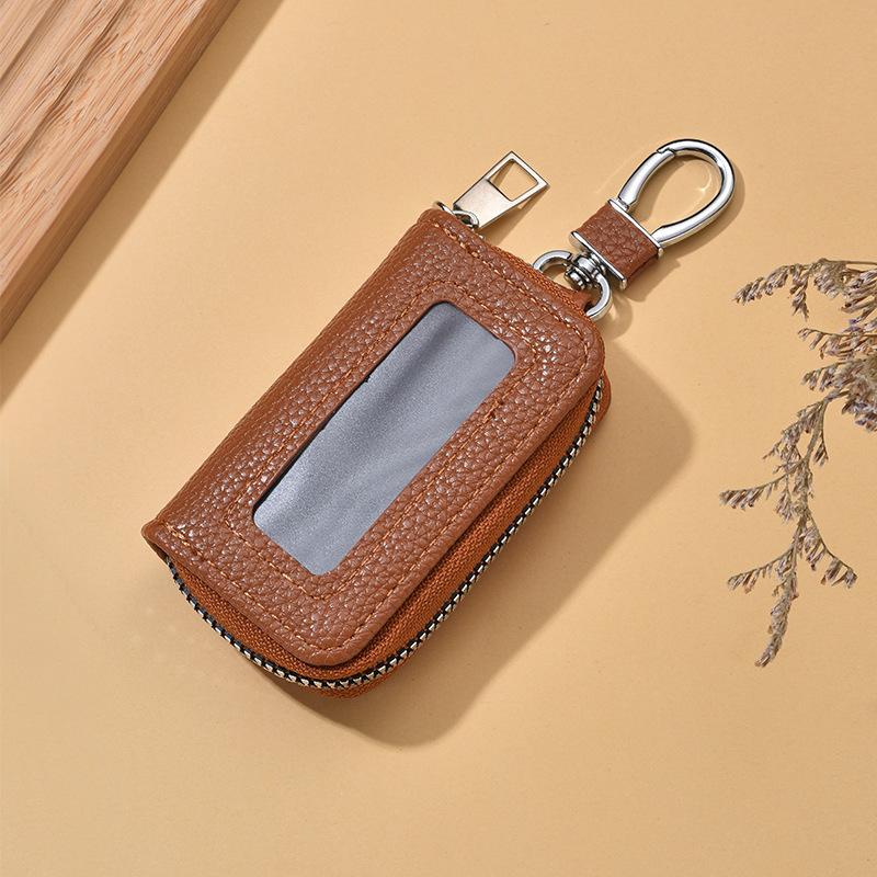 Breloczek ze skóry PU dla mężczyzn i kobiet Uchwyt na klucze Organizer Saszetka Modny Portfel na kluczyki samochodowe Etui na klucze do domu Mini saszetka na karty