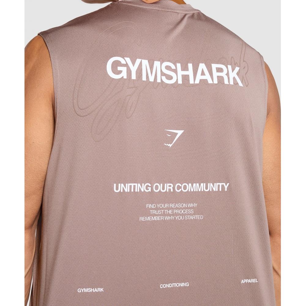 Gymshark Conditioning Apparel Cut Off Tank Powder Mauve A7a1y Kb7d
