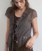 HAINT Clovia Check Frill Open Blouse 2Col_Brown