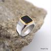 Men's/Women High Quality Stainless Steel Multiple Colors Gemstone Styles Golden Onyx Rings Jewelry