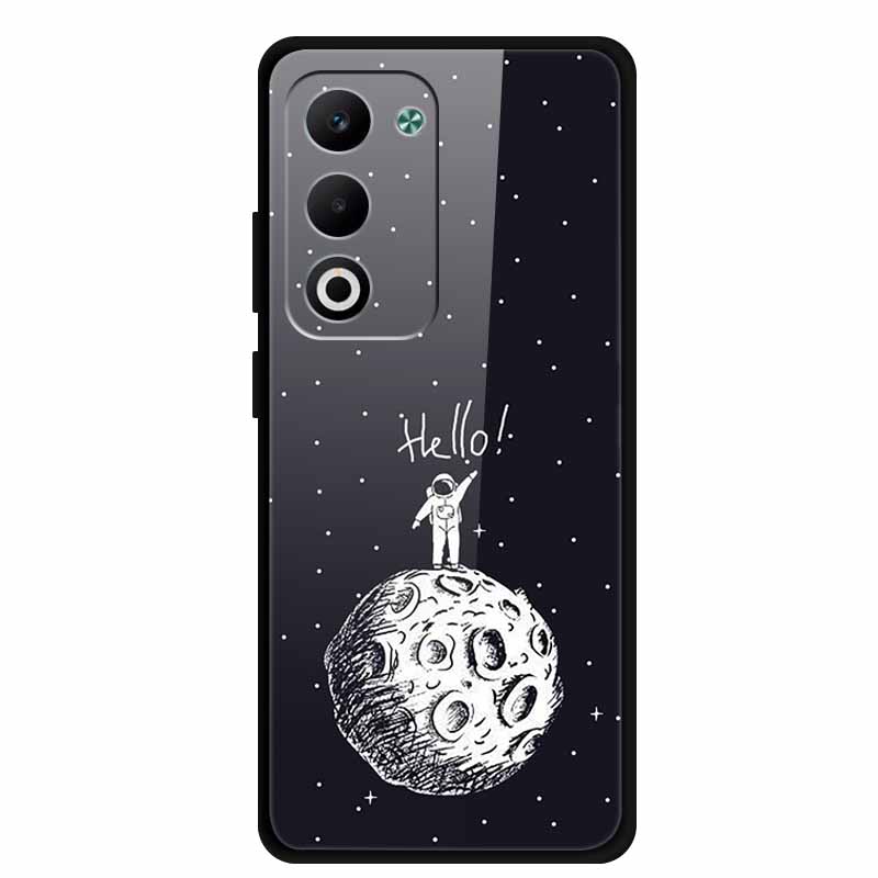 Glass Back Cover For Oppo A5 5G 2025 Phone Case 6.67" Hard Tempered Glass Case For Oppo A5i Pro 4G Case A5iPro Soft Bumper Shell