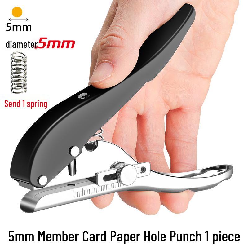 Handheld Round Hole Puncher for Paper, PVC Cards, and Eyelets