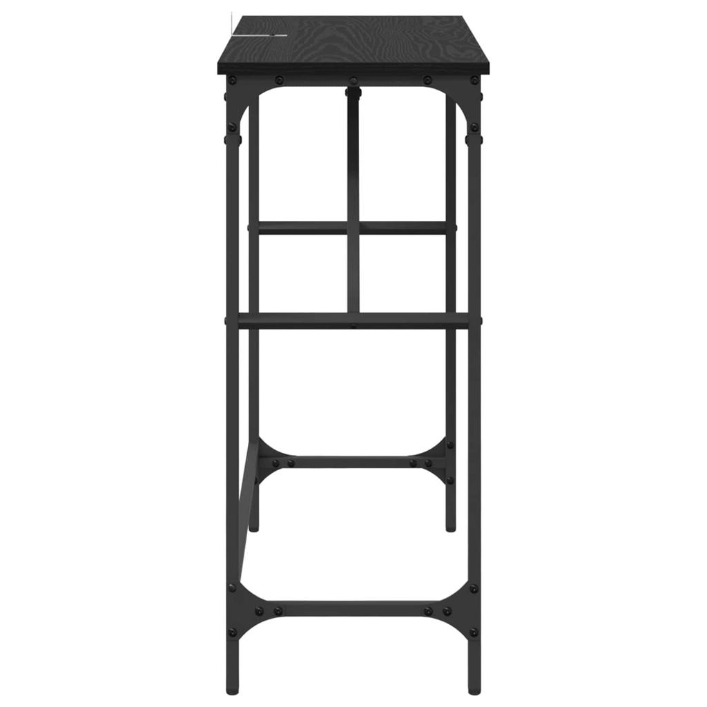 Console Table Black Oak Effect 75 x 32 x 75 cm