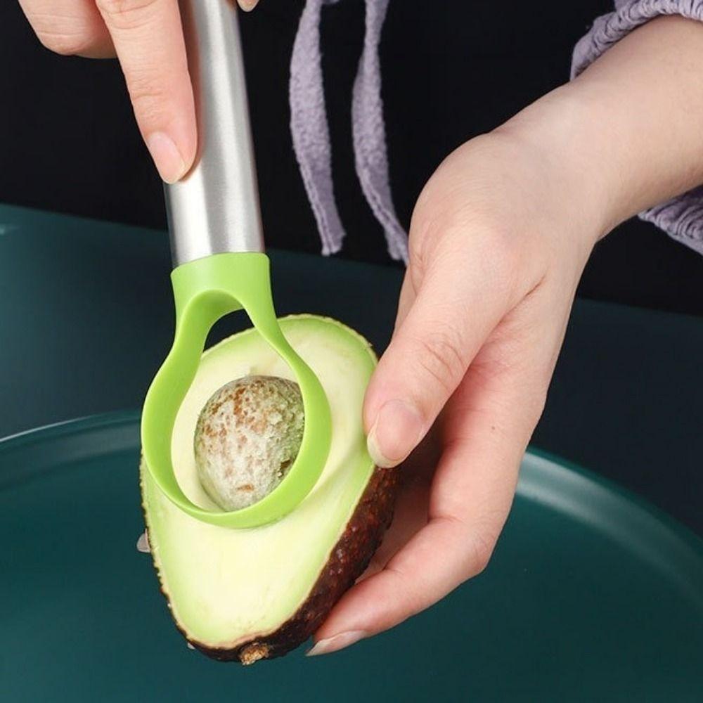 Stainless Steel 2 in 1 Avocado Cutter Household Avocado Core Remover Kitchen Gadgets