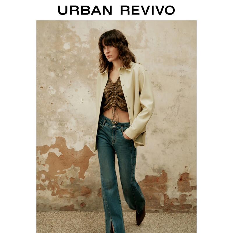 Women's Stylish Loose Fit Buttoned PU Leather Jacket