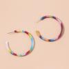 European American C-shaped Rainbow Acrylic Earrings Vibrant Alloy Jewelry