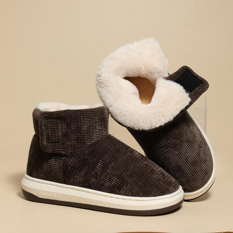 Men Women Winter Fashion Snow Boots Fuzzy Plush Warm Furry Women Cotton Shoes