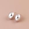 S925 Sterling Silver Bean Stud Earrings – Elegant and Versatile Egg-Shaped Design for Women, 2026 New Collection