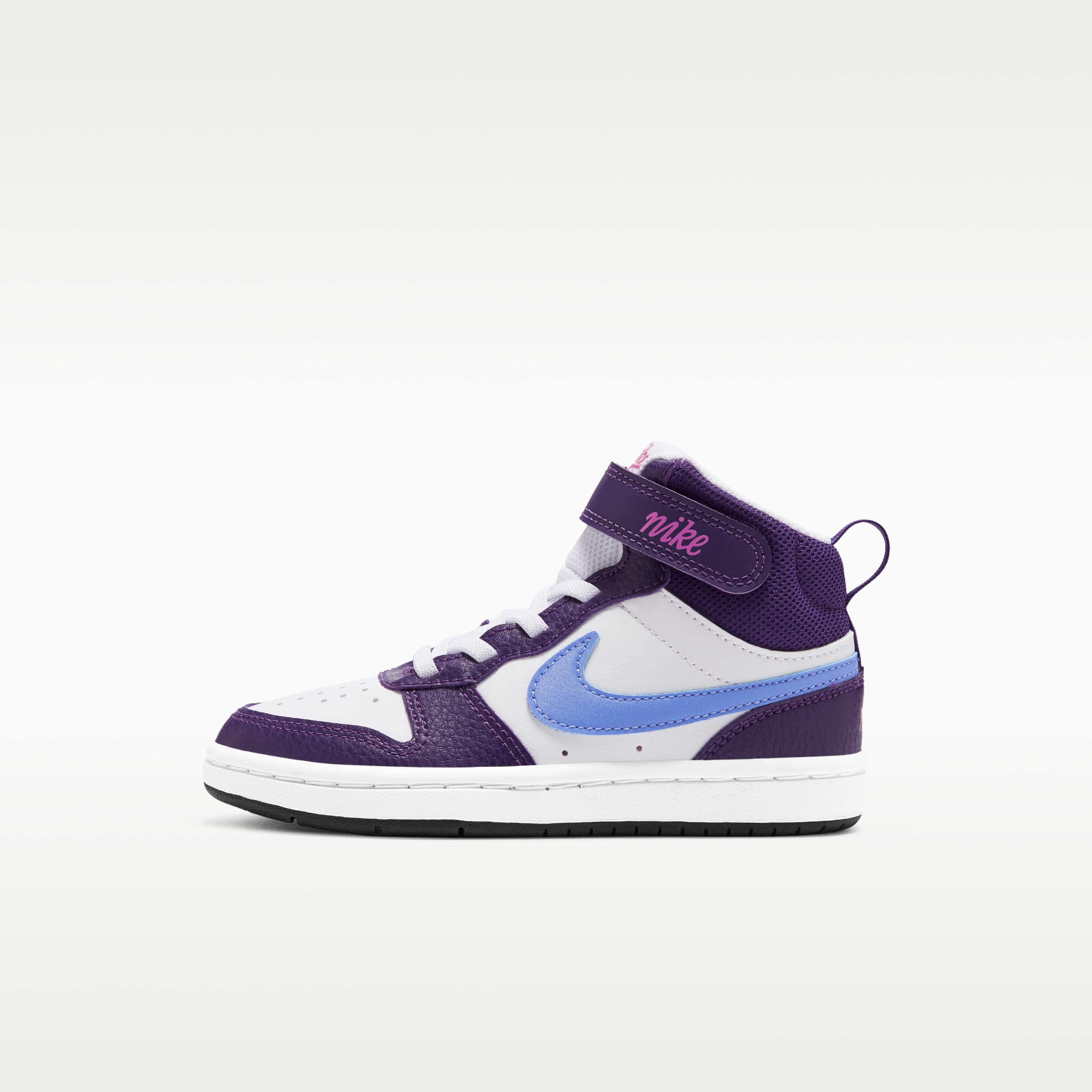 Nike Court Borough Mid 2 White Eggplant Royal Pulse (PS) 29.5