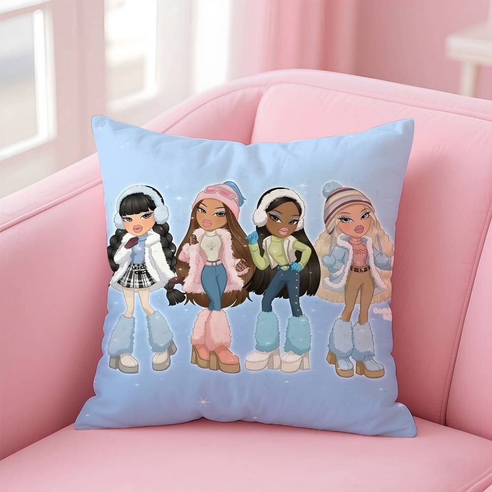 B-BratzZ Fashion m-Mask g-Girl Pillow Case Pattern Printing Pillowcase Living Room Sofa Cushion Cover Bedroom Room Decor