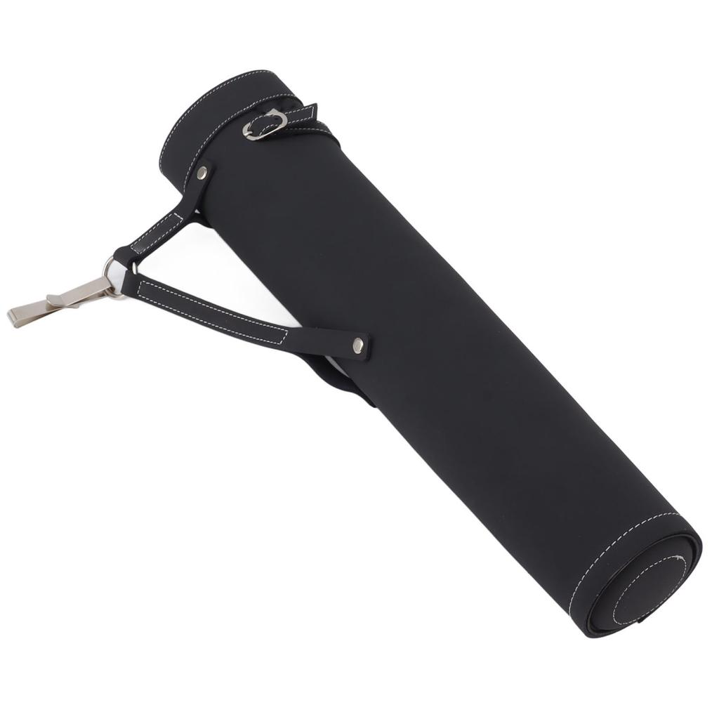 Arrow Quiver Holder Holding 20 Arrows Large Capacity Leather Archery Arrow Holder with Shoulder Strap Black