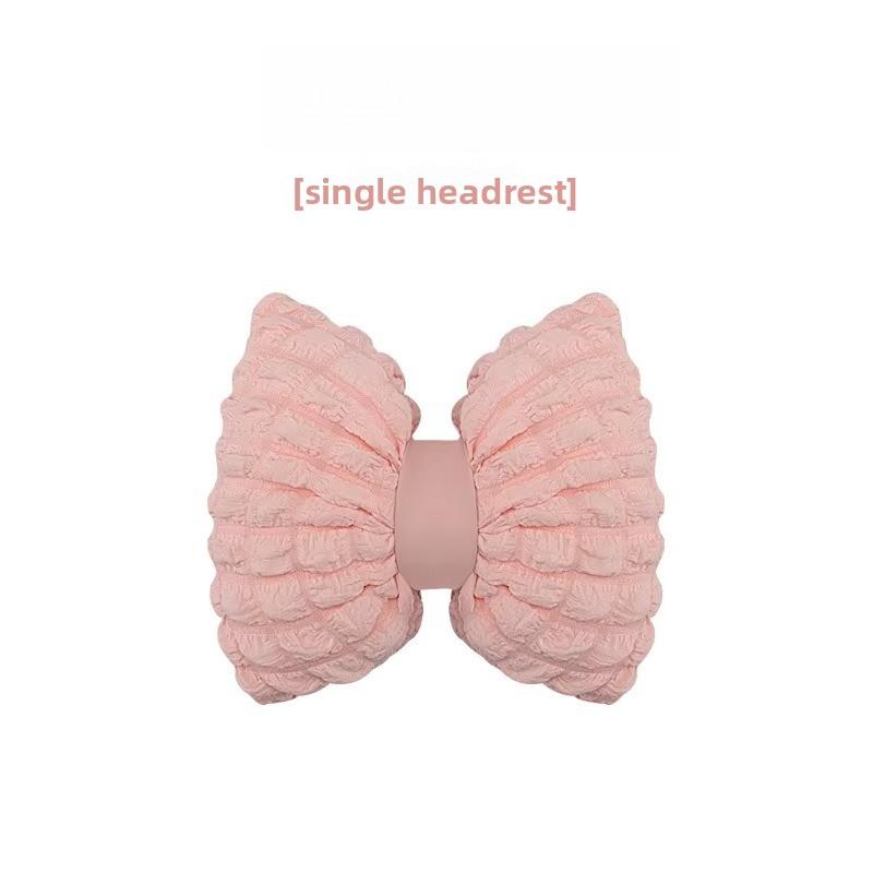 

Девичий розовый набор автомобильных подушек плюшевый подголовник с бантом поясничная подушка мягкая поддержка шеи для женщин декор салона автомобиля зимний теплый