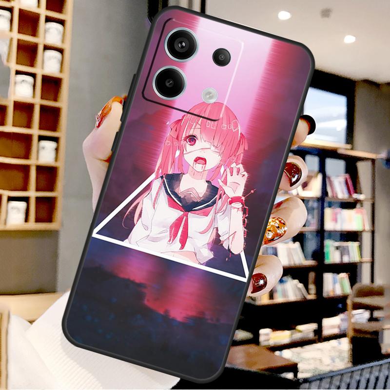 Anime Vaporwave Glitch For Xiaomi Redmi Note 14 Pro 9 10 11 12 13 15 Pro Plus Case For Redmi 15 15C 14C 12C 10C 13C