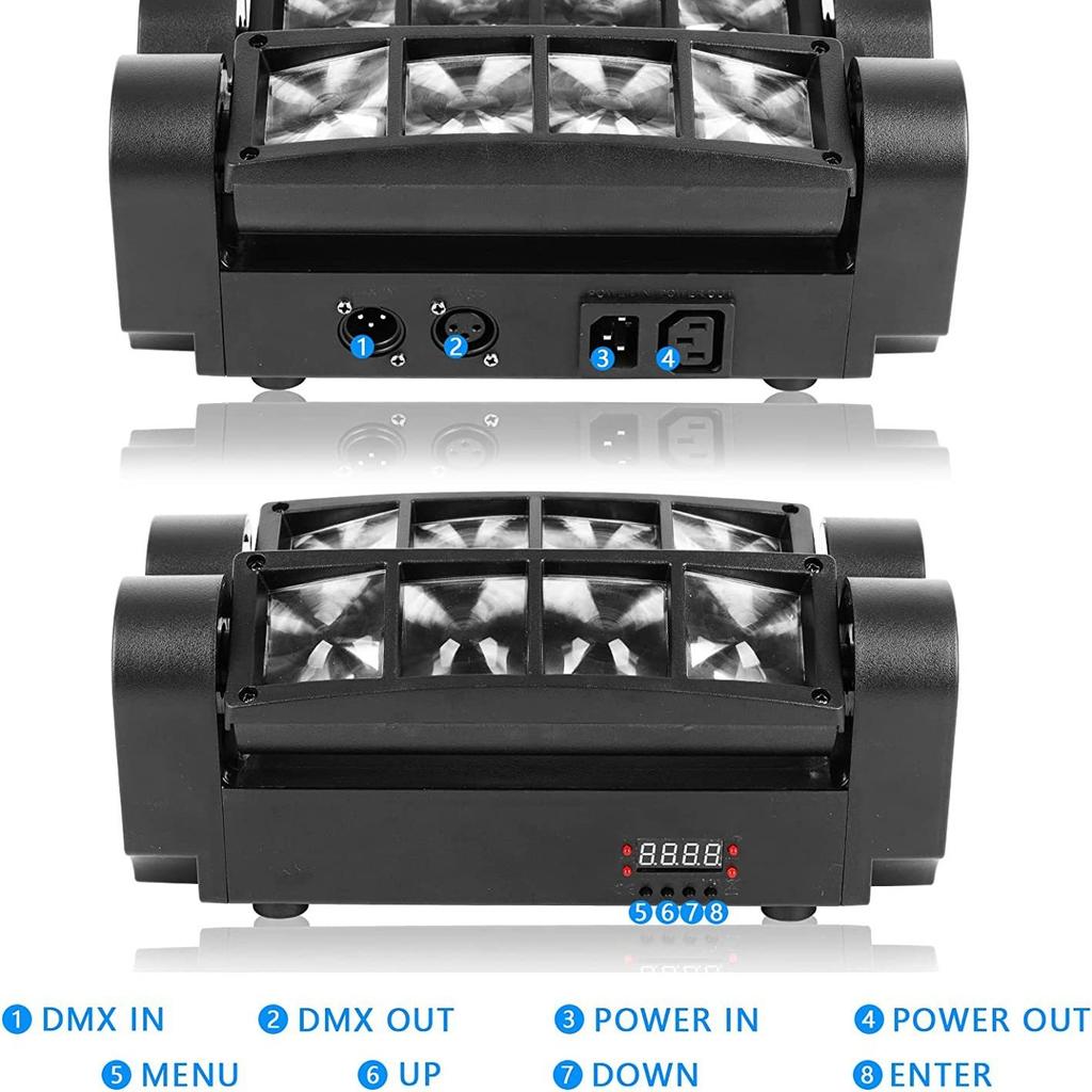 Mini LED 8 Eyes RGBW Voice-activated Moving Head Lights Stage Lighting Beam Lights