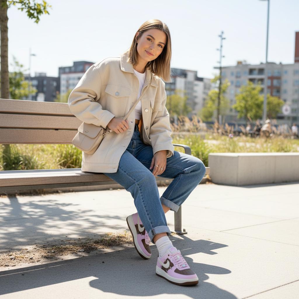 Nike Air Force 1 Mode Lässig Low-Top Skateschuhe Damen Sneaker IO7595211