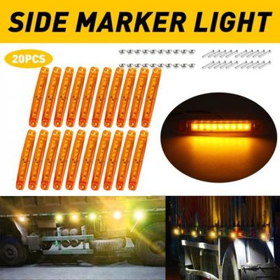 20PCS LED Car Truck RV Trailer Lorry Side Clearance Marker Lights Bar Amber D