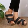 Casual Cool Sandals for Women Summer Thick-soled Shoes with A Single Strap and Cross-woven Sandals