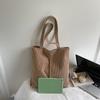 Large Capacity Tote Bag Women's Solid Color Shoulder Bag
