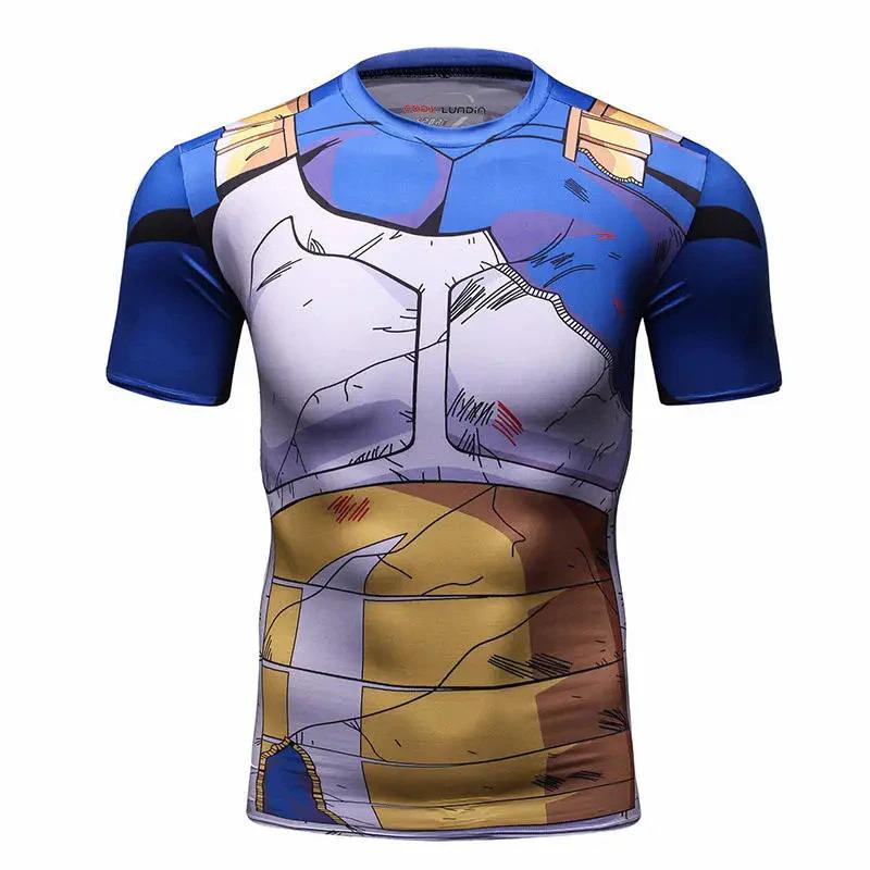 

Vegeta Goku Super Saiya T-Shirt Short Long Sleeve Round Neck Muay Thai Kick Boxing Mix Martial Art Sport Print Training UV Protect Quick Dry Unisex S