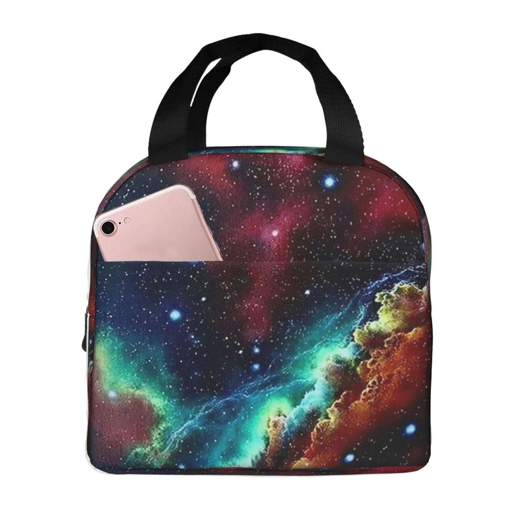 Constellation Star Clusters Galaxies Print Halloween Insulated Lunch Bag for Women Children Food Boxes Thermal Lunch Box Tote
