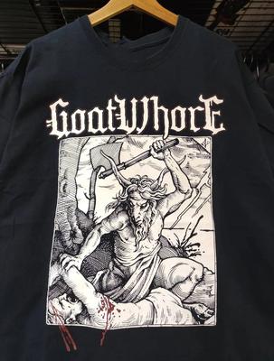 Maglietta Nera Manica Corta VTG Goatwhore Band Tutte le Taglie Top Tee