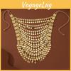 Gold Alloy Coin Pendant Necklace With Multilayer Tassels For Women Summer