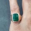 Rich Green Natural Emerald 925 Sterling Silver Yellow Gold Overlay Ring Jewelry, Handmade Gift Ring Jewelry