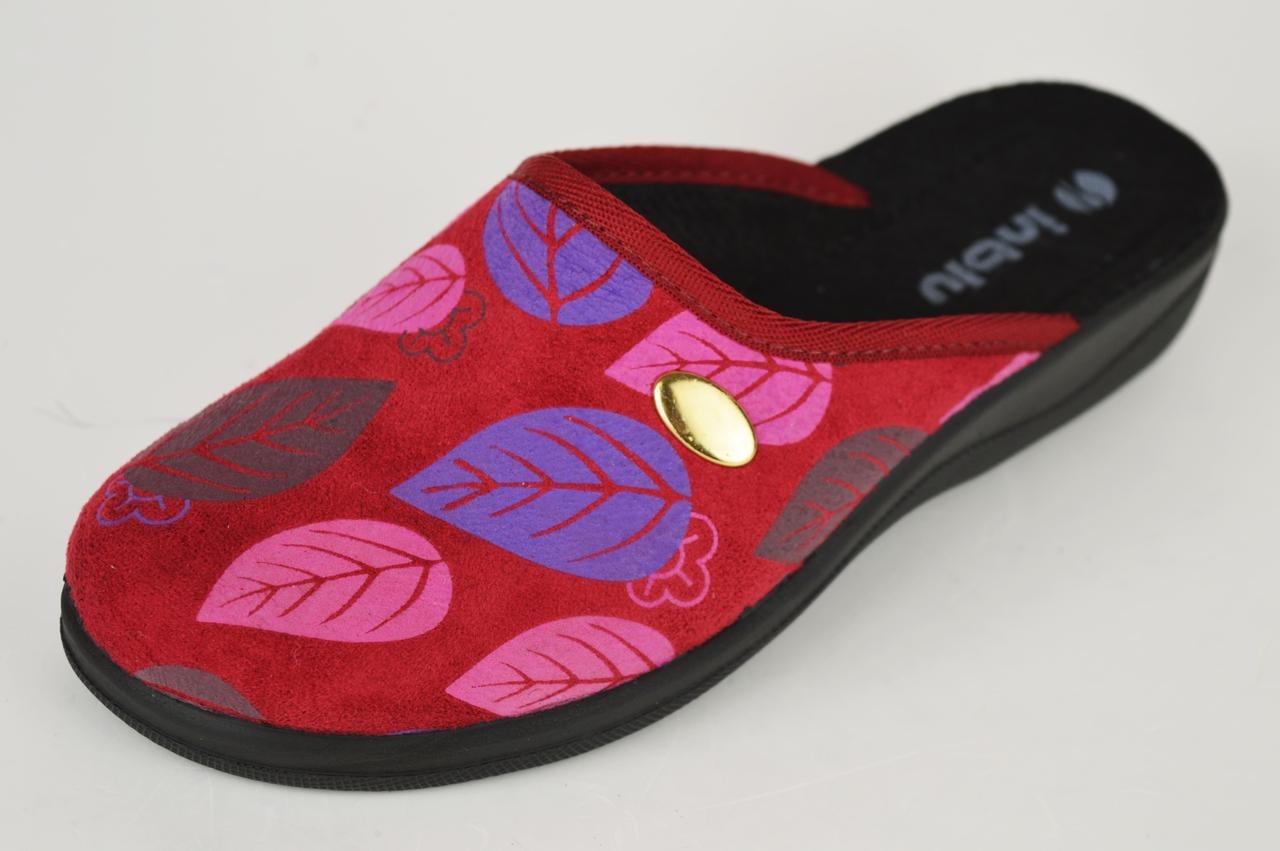 

Women s slippers with leaves Inblu CA5F 36 burgundy бордовий