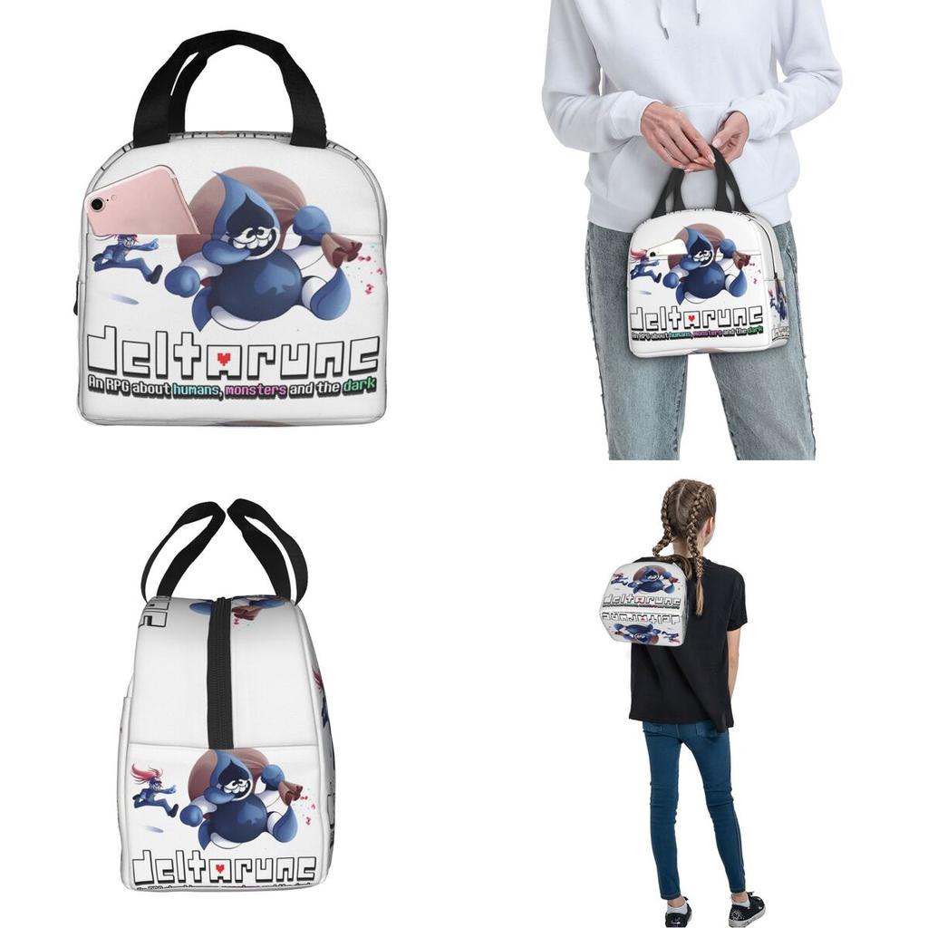 Deltarune Lancer Merch Insulated Lunch Bag For Picnic Ralsei Kris Food Storage Bag Portable Thermal Cooler Lunch Box