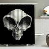 Tuniu Rideau de douche pour salle de bain motif points crâne Décor gothique cool gris foncé noir Cadeau unique pour chambre à coucher
