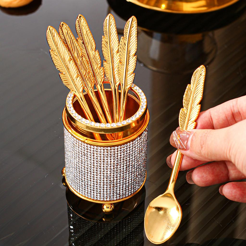 1set Coffee Spoon Storage Box Restaurant Knife Fork Spoon Chopstick Cage Dessert Refreshment Spoon Tableware Cartridge