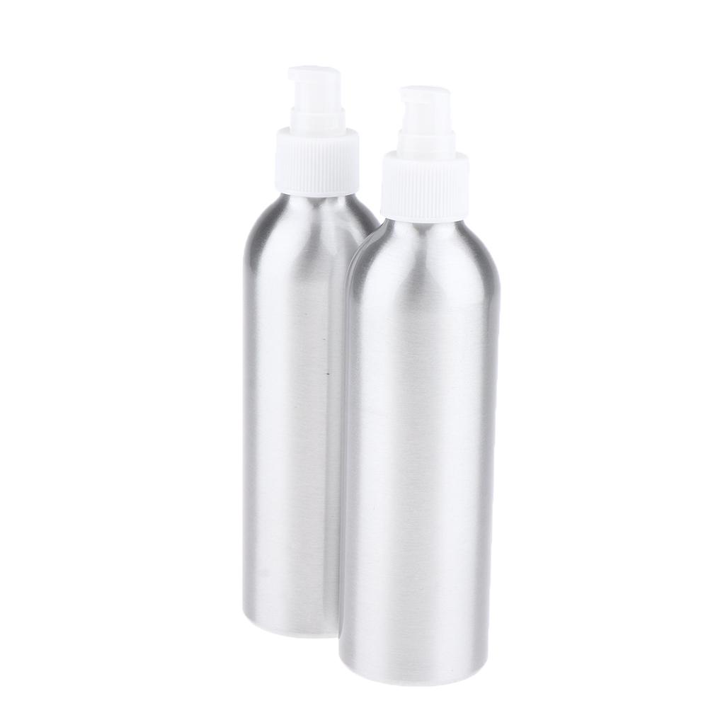 8oz Empty Aluminum Bottle with Pump Containers 2Pcs