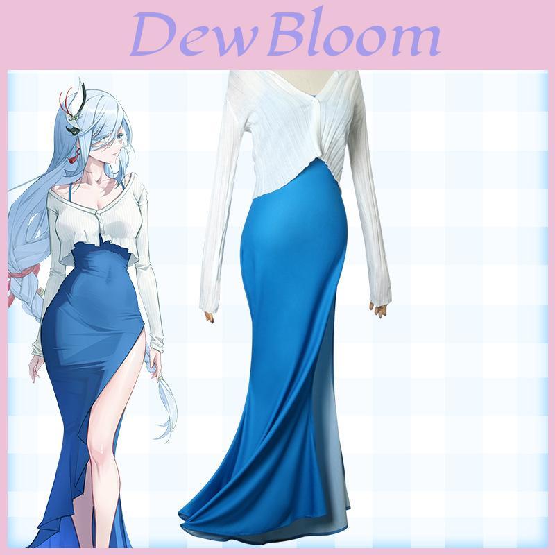 Genshin Impact Shenhe Outfits Fancy Costume Cartoon Game Cosplay Party Dress