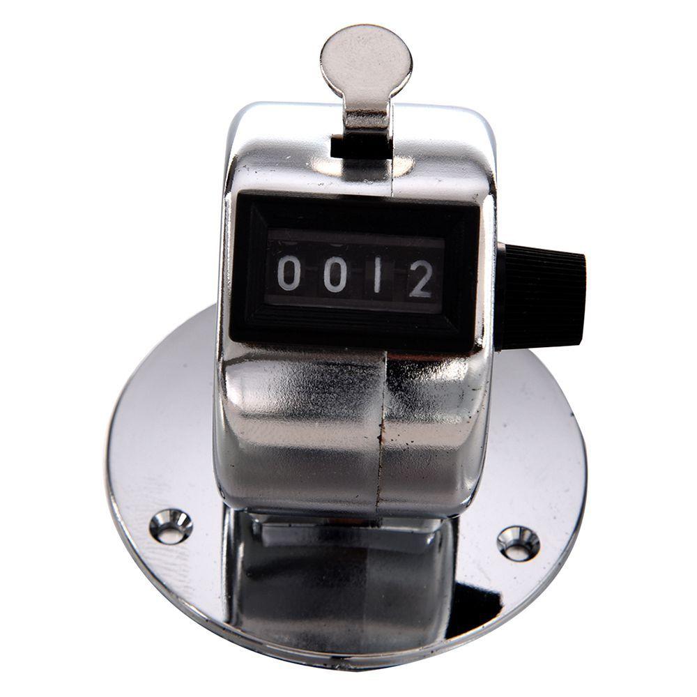 

Durable Mini Mechanical with Base Display 4 Digit 0~9999 Counting Number Gadget Counter Manual срібний