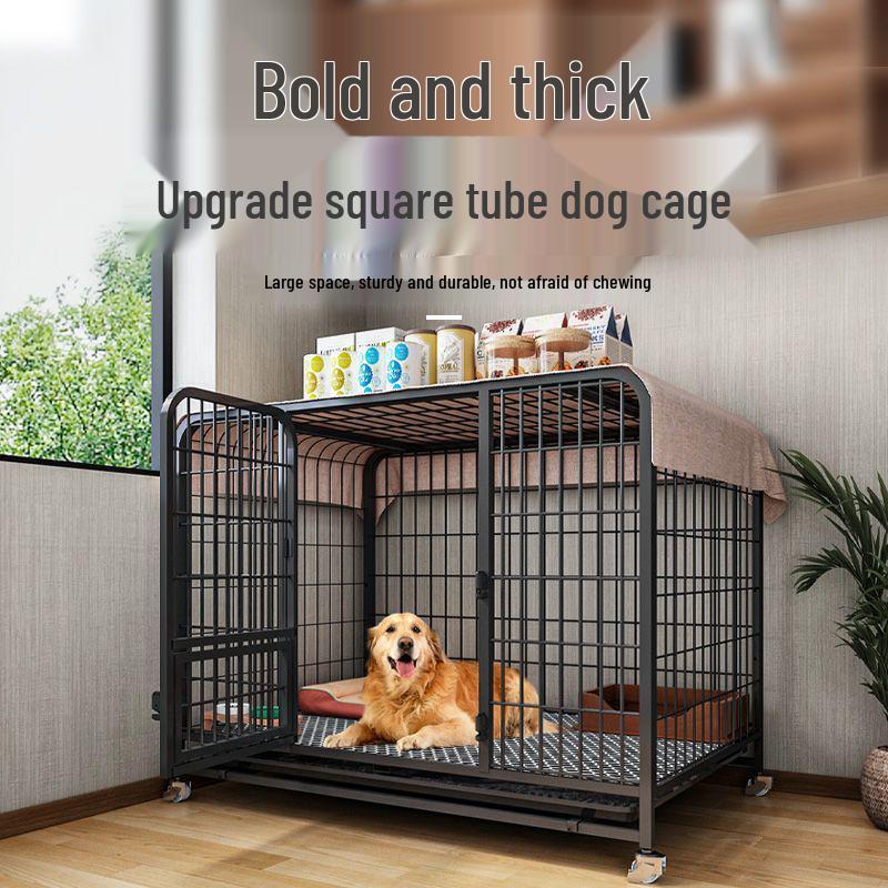 Indoor Dog Cage with Toilet for Medium to Large Breeds - Border Collie, Golden Retriever, Bichon