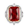 Jewelry Copper Bottom Gold-Plated Retro Simulation Corundum Square Ring Heroine Stone 13 * 18