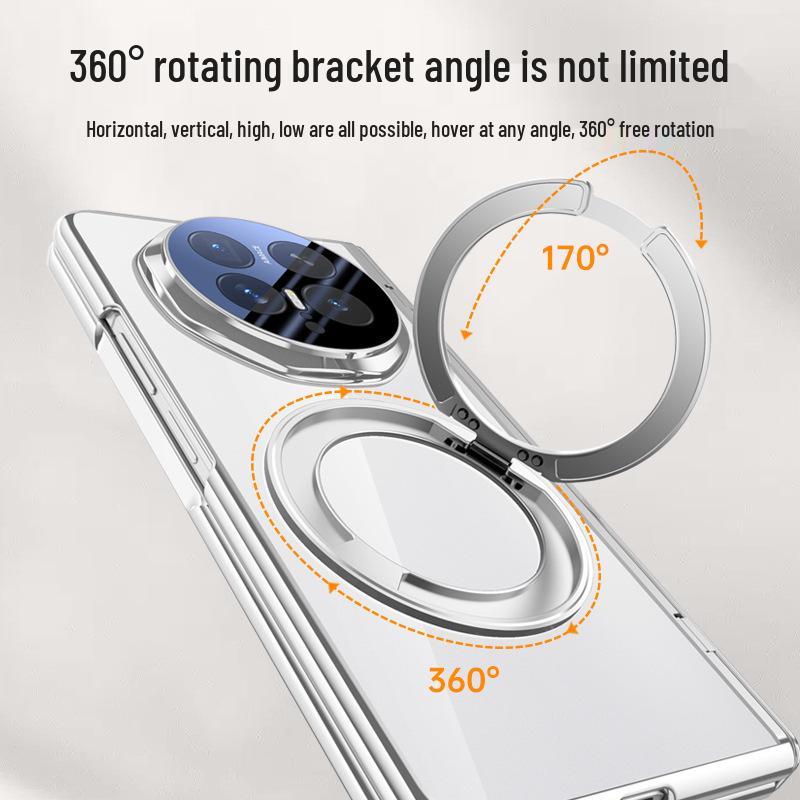 Honor Magic V6 Transparent Foldable Phone Case, Magnetic Stand, Full Coverage, Anti-Drop Protection for Men