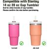 Replacement Straw Compatible with Stanley 14 oz 20 oz Cup Tumbler, 6 Pack Reble Straw with Cleaning Brush, Plastic, Clear