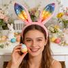 Unisex Plush Rabbit Ear Hair Hoop Easter Sequin Headband Theme Party Stage Performance Headdress Christmas Easter Cosplay Costum