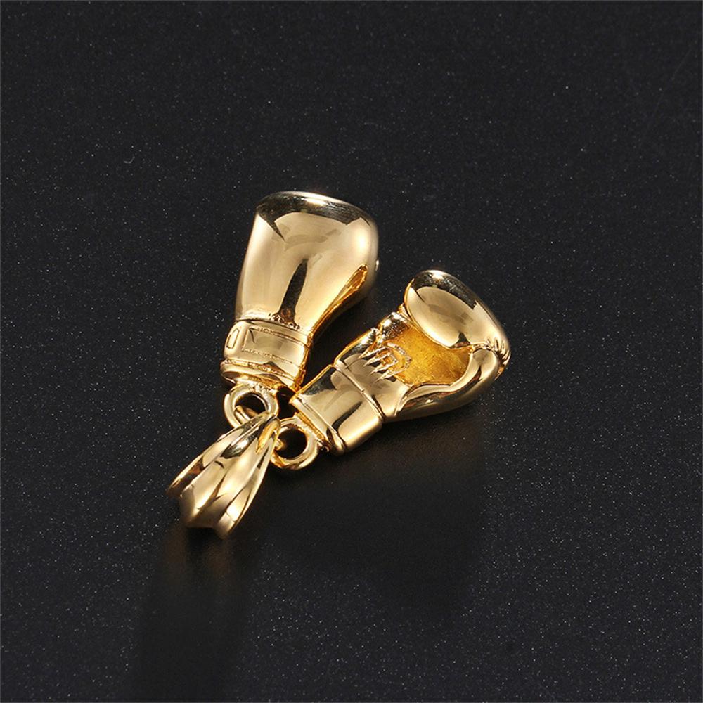 Hip Hop Paar Boxhandschuh Anhänger Goldfarbe Edelstahl Sport Fitness Halskette Für Frauen Männer Mode Cool Schmuck Geschenk